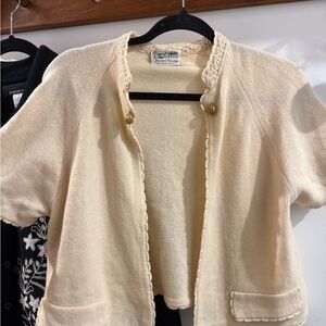 Cream Button-Front Cardigan
